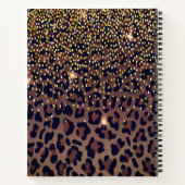 Leopard Muster braun schwarz goldene Bronze metall Notizblock (Rückseite)