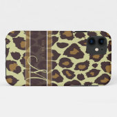 Leopard-Muster - Brown und TAN mit Monogramm Case-Mate iPhone Hülle (Rückseite (Horizontal))