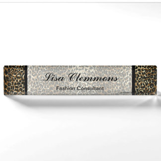 Leopard-Muster-Druck-Nummernschild Namensplakette