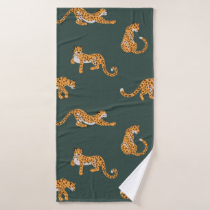 Leopard Muster flache Farbe nahtlose Design-Illust Badehandtuch