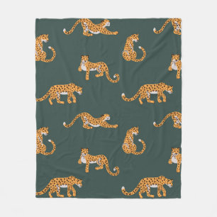 Leopard Muster flache Farbe nahtlose Design-Illust Fleecedecke