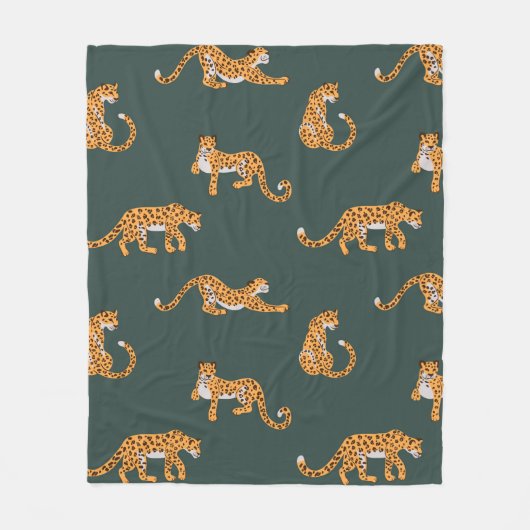 Leopard Muster flache Farbe nahtlose Design-Illust Fleecedecke (Vorderseite)