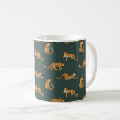 Leopard Muster flache Farbe nahtlose Design-Illust Kaffeetasse (VorderseiteRechts)