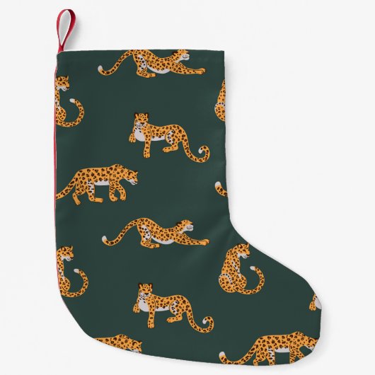 Leopard Muster flache Farbe nahtlose Design-Illust Kleiner Weihnachtsstrumpf (Vorderseite)