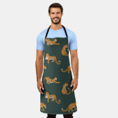 Leopard Muster flache Farbe nahtlose Design-Illust Schürze (Getragen)