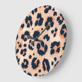 Leopard Muster: Funny Seamless Design Große Wanduhr (Winkel)