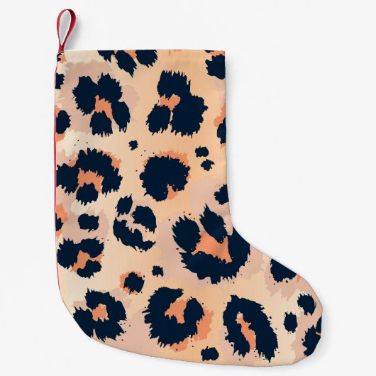 Leopard Muster: Funny Seamless Design Kleiner Weihnachtsstrumpf (Vorderseite)