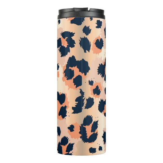 Leopard Muster: Funny Seamless Design Thermosbecher (Rückseite)