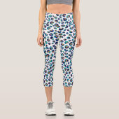 Leopard-Muster für Blue Gold Glitzer Capri Leggings (Vorderseite)