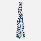 Leopard-Muster für Blue Gold Glitzer Krawatte (Vorderseite)