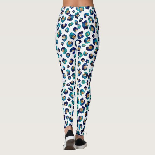 Leopard-Muster für Blue Gold Glitzer Leggings (Rückseite)