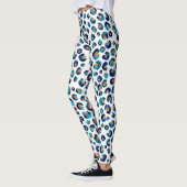 Leopard-Muster für Blue Gold Glitzer Leggings (Links)