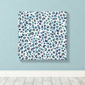 Leopard-Muster für Blue Gold Glitzer Leinwanddruck (Insitu (Holzboden))