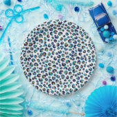 Leopard-Muster für Blue Gold Glitzer Pappteller (Party)