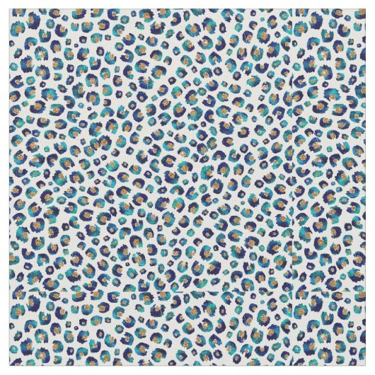 Leopard-Muster für Blue Gold Glitzer Stoff (Nahaufnahme)