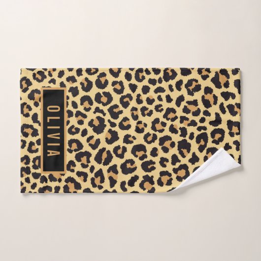 Leopard-Muster für klassische Individuelle Name-Dr Badhandtuch Set (Handtuch)