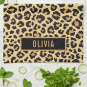 Leopard-Muster für klassische Individuelle Name-Dr Geschirrtuch (Gefaltet)