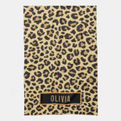 Leopard-Muster für klassische Individuelle Name-Dr Geschirrtuch (Vertikal)
