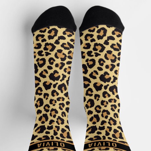 Leopard-Muster für klassische Individuelle Name-Dr Socken (Oben)