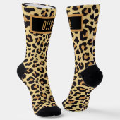 Leopard-Muster für klassische Individuelle Name-Dr Socken (Gewinkelt)