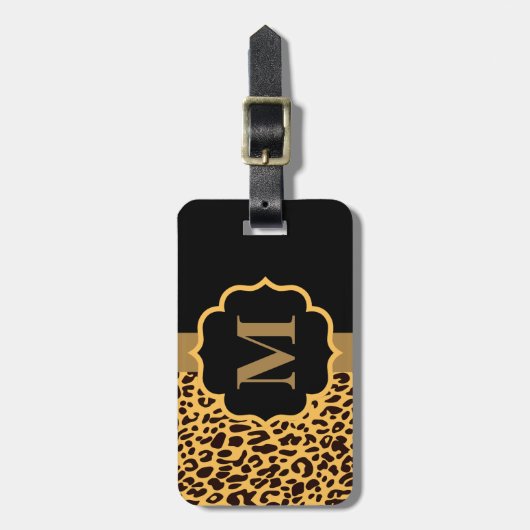 Leopard Muster Gepäckanhänger (Vorderseite vertikal)