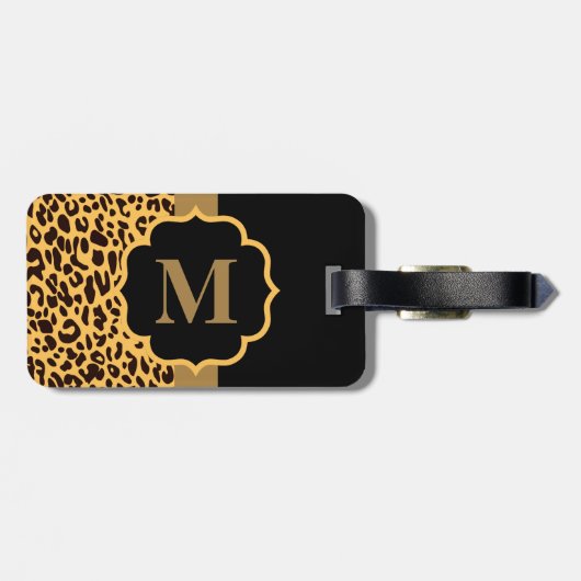 Leopard Muster Gepäckanhänger (Rückseite horizontal)