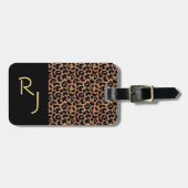 Leopard-Muster-Gewohnheit mit Monogramm Gepäckanhänger (Vorderseite horizontal)