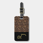 Leopard-Muster-Gewohnheit mit Monogramm Gepäckanhänger (Vorderseite vertikal)