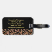Leopard-Muster-Gewohnheit mit Monogramm Gepäckanhänger (Rückseite horizontal)