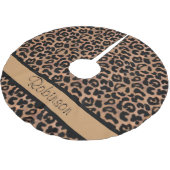 Leopard-Muster-Gewohnheit Polyester Weihnachtsbaumdecke (Schrägansicht)