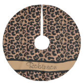 Leopard-Muster-Gewohnheit Polyester Weihnachtsbaumdecke (Vorderseite)