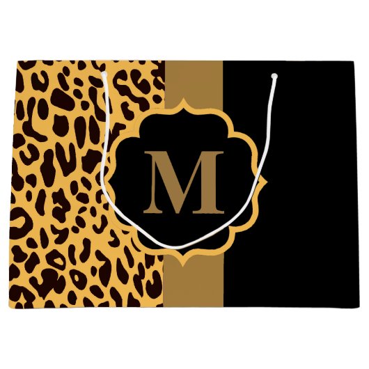 Leopard Muster Große Geschenktüte (Vorderseite)