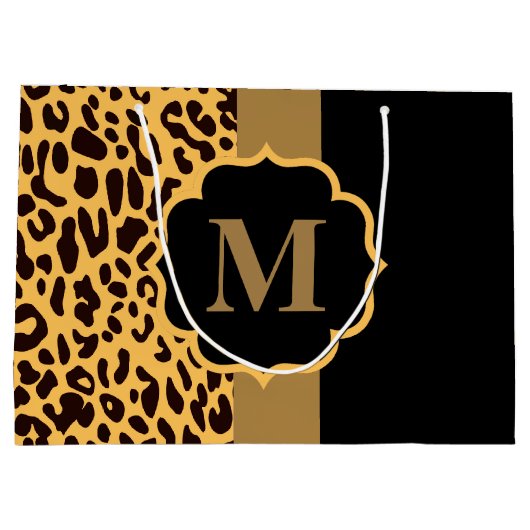 Leopard Muster Große Geschenktüte (Rückseite)