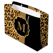 Leopard Muster Große Geschenktüte (Rückseite Schrägansicht)