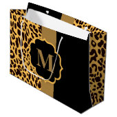 Leopard Muster Große Geschenktüte (Vorderseite Schrägansicht)
