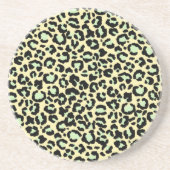 Leopard Muster in Mint Green über Hafermehl Getränkeuntersetzer (Vorne)