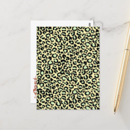 Leopard Muster in Mint Green über Hafermehl Postkarte