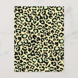 Leopard Muster in Mint Green über Hafermehl Postkarte