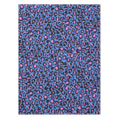 Leopard Muster in Raspberry auf Electric Blue Tischdecke (Vorderseite)