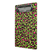 Leopard Muster in Raspberry auf Lime Green Mini Klemmbrett (Gewinkelt2)