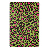 Leopard Muster in Raspberry auf Lime Green Mini Klemmbrett (Rückseite)