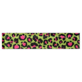 Leopard Muster in Raspberry auf Lime Green Namensplakette (Vorderseite)