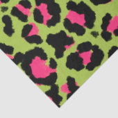Leopard Muster in Raspberry auf Lime Green Seidenpapier (Ausschnitt)