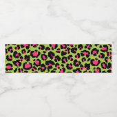 Leopard Muster in Raspberry auf Lime Green Wasserflaschenetikett (Einzelnes Label)