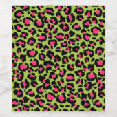 Leopard Muster in Raspberry auf Lime Green Weinetikett (Einzelnes Label)