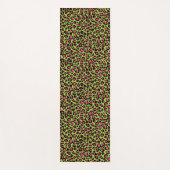 Leopard Muster in Raspberry auf Lime Green Yogamatte (Vorderseite)