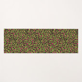 Leopard Muster in Raspberry auf Lime Green Yogamatte (Vorderseite (Horizontal))