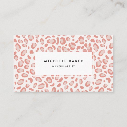 Leopard-Muster in Rosa Visitenkarte (Vorderseite)