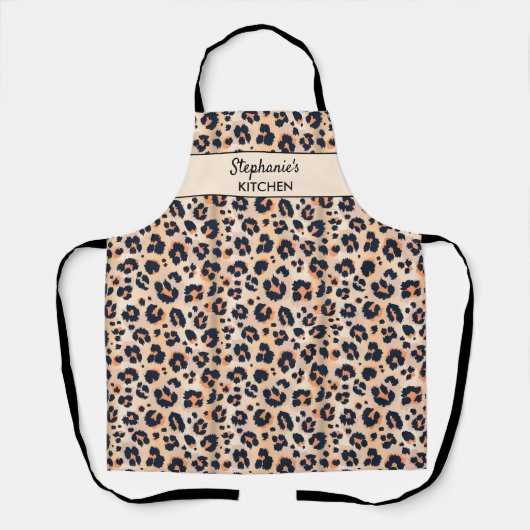 Leopard Muster Jungle Safari Animal Print Custom Schürze (Vorderseite)