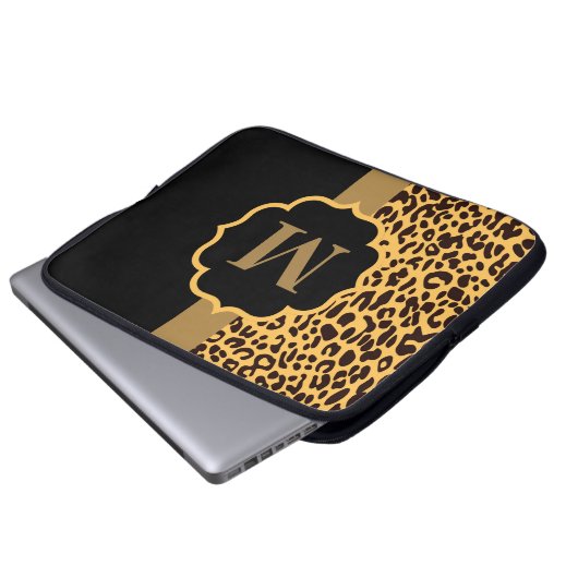 Leopard Muster Laptopschutzhülle (Vorne Knopf)
